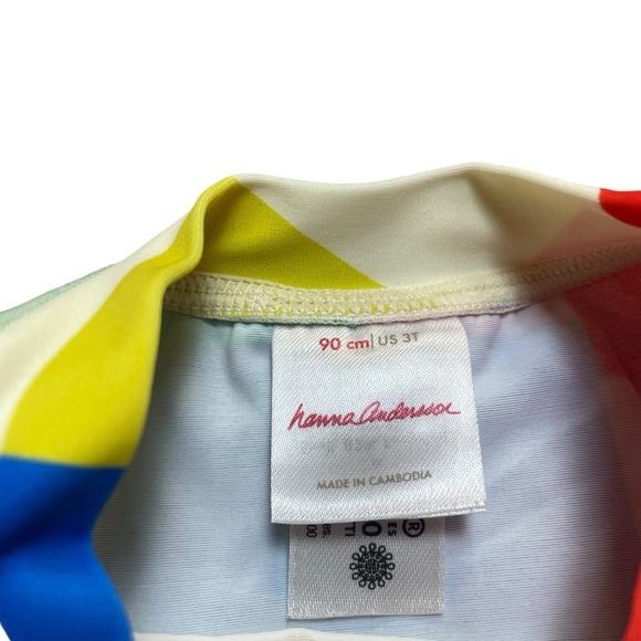 Hanna Andersson Multicolor Geo Print Rash Guard Swim Top Girls 3T - Picture 4 of 8